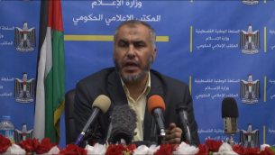 نائب وزير خارجية حماس غازي حماد (من شاشة اليوتوب)