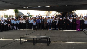 A photo posted to Twitter from the funeral of Jedan Assad in the northern Druze village of Beit Jann (screen capture: Twitter/Guy Varon)
