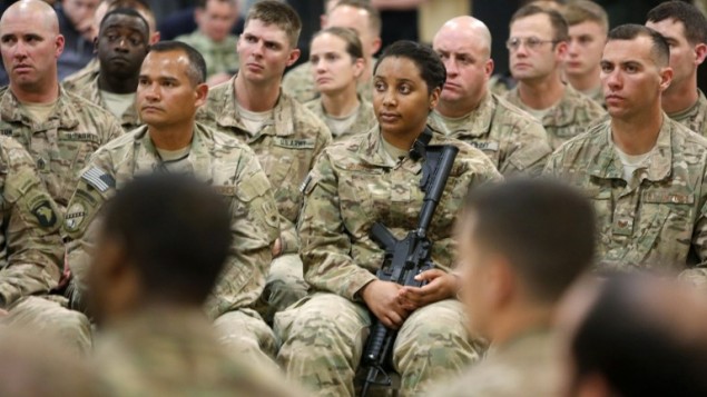 جنود امريكيون في افغانستان، 22 فبراير 2015 (JONATHAN ERNST / POOL / AFP)
