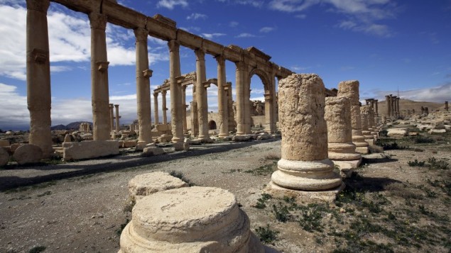 (ارشيف) صورة لمدينة تدمر الأثرية في سوريا، 14 مارس 2014 (AFP/Joseph Eid)
