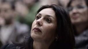 عضو الكنيست ميري ريغيف في مؤتمر سياسي في جامعة تل أبيب في 18 يناير، 2015 (Tomer Neuberg / FLASH 90)