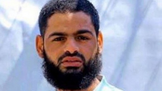 الأسير الفلسطيني محمد علان، الناشط في الجهاد الإسلامي، دخل يوم السبت اليوم ال55 من إضرابه عن الطعام، 8 أغسطس، 2015. (أ ف ب)