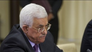 رئيس السلطة الفلسطينية محمود عباس، 22 سبتبمر، 2015. (AFP/POOL/IVAN SEKRETAREV)