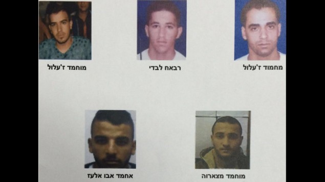 اعضاء خلية اعلن الشاباك عن اعتقالهم في منطقة طول كرم في 20 يناير 2016 (Shin Bet)