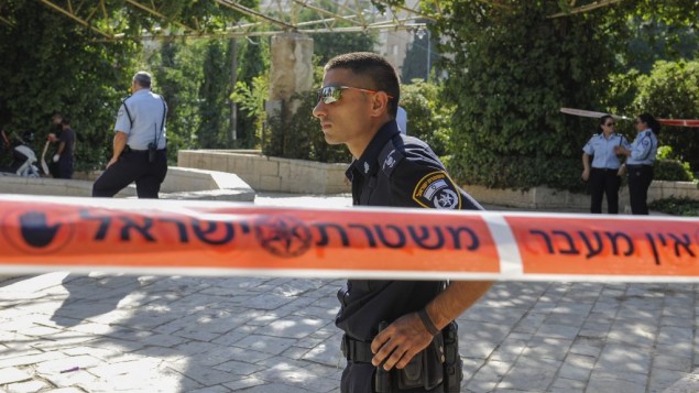صورة توضيحية لعناصر الشرطة في القدس، 24 يوليو 2013 (Zuzana Janku/Flash90)