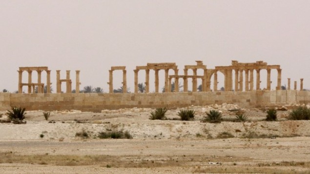 صورة للرواق الكبير في مدينة تدمر الاثرية، 9 ابريل 2016 (AFP PHOTO / LOUAI BESHARA)