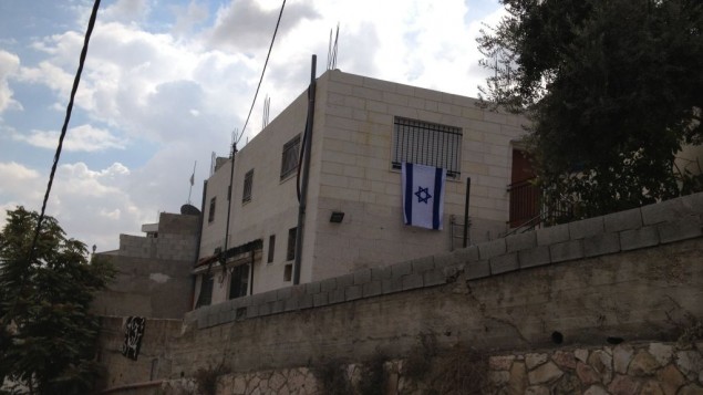 منزل يهودي في حي سلوان، 2 اكتوبر 2014 (Elhanan Miller/Times of Israel)