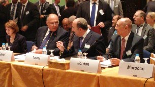 مدير عام وزارة الخارجية الاسرائيلية دوري غولد خلال مؤتمر في عمان، 20 اكتوبر 2015 (Foreign Ministry)