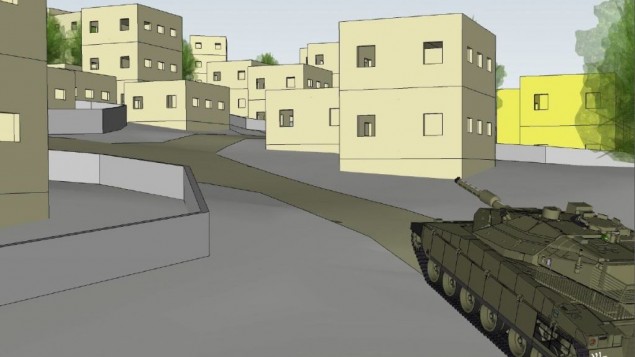 مخططات لمركز تدريب جديد في شمال اسرائيل يقلد قرية لبنانية، 29 مايو 2017 (IDF Spokesperson’s Unit)