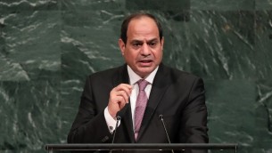الرئيس المصري عبد الفتاح السيسيفي خطاب امام الجمعية العامة للأمم المتحدة في نيويورك، 19 سبتمبر 2017 (DREW ANGERER / GETTY IMAGES NORTH AMERICA / AFP)