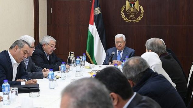 رئيس السلطة الفلسطينية محمود عباس يترأس اجتماع اللجنة المركزية في 25 نوفمبر 2017. (Osama Falah/WAFA)