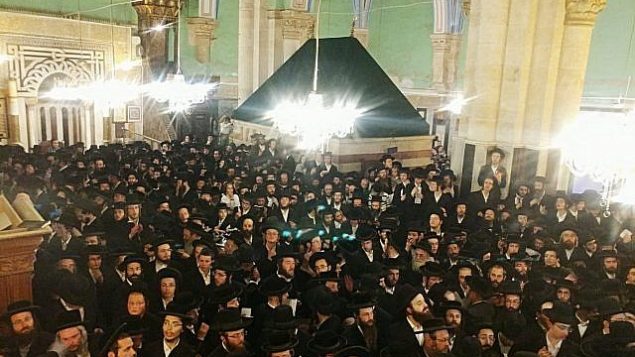 آلاف اليهود المتدينين في زيارة إلى موقع ’قبر البطاركة’ المقدس في مدينة الخليل في الضفة الغربية، 17 سبتمبر، 2018. (Israel Defense Forces)