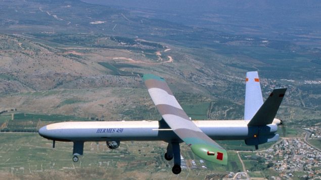 طائرة مسيرة اسرائيلية من طراز هيرمس 450 (Elbit via Tsahi Ben-Ami/Flash 90)
