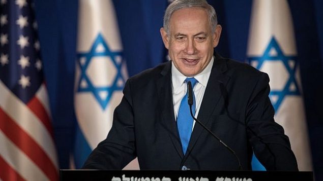 رئيس الوزراء بنيامين نتنياهو يلقي كلمة في مقر إقامة رئيس الوزراء في القدس، 20 مارس، 2019.  (Hadas Parush/Flash90)