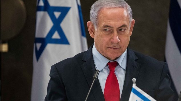 رئيس الوزراء بنيامين نتنياهو خلال مؤتمر صحفي في فندق دافيد سيتاديل في القدس، في 20 مارس 2019. (Noam Revkin Fenton/Flash90)