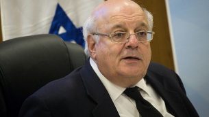 القاضي حنان ملتسر، رئيس لجنة الانتخابات المركزية للكنيست ال21، يشارك في جلسة في الكنيست، 3 أبريل، 2019.  (Yonatan Sindel/Flash90)