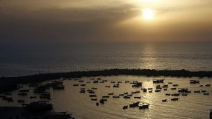 صورة لميناء الصيد في مدينة غزة، 5 مايو، 2019. 2019. (MOHAMMED ABED / AFP)