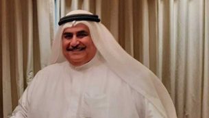 وزير الخارجية البحريني خالد بن أحمد آل خليفة يتحدث مع تايمز أوف إسرائيل على هامش ورشة ’السلام من أجل الازدهار’ في المنامة، البحرين، 26 يونيو، 2019.  (Courtesy)