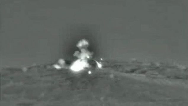 غارة جوية إسرائيلية على أهداف عسكرية سورية، 1 يونيو، 2019. (IDF spokesperson's unit)
