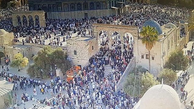 مصلون مسلمون في الحرم القدسي، في عيد الاضحى، 11 اغسطس 2019 (Israel Police)