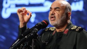 قائد الحرس الثوري الإيراني اللواء حسين سلامي في طهران، 21 سبتمبر 2019 (Atta Kenare/AFP)