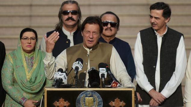 رئيس الوزراء الباكستاني عمران خان في اسلاماباد، 11 اكتوبر 2019 (AAMIR QURESHI / AFP) رئيس الوزراء الباكستاني عمران خان في اسلاماباد، 11 اكتوبر 2019 (AAMIR QURESHI / AFP)