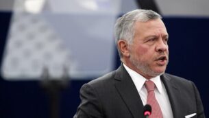 الملك الأردني عبد الله الثاني يلقي خطابا في البرلمان الأوروبي، 15 يناير، 2020، في ستراسبورغ، شرق فرنسا. (Frederick FLORIN / AFP)
