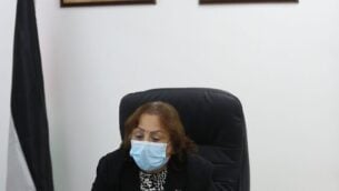 وزيرة الصحة الفلسطينية مي الكيلة تعلن عن زيادة حالات الإصابة في الخليل، 17 يونيو 2020. (Courtesy: Wafa)