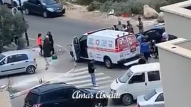 موقع جريمة إطلاق النار في قرية زيمر، 7 يوليو، 2020.(Screen capture: Twitter)