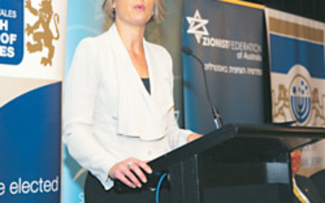 Kristina Keneally at the Yom Ha'atzmaut cocktail function. Photo: Giselle Haber Kristina Keneally at the Yom Ha'atzmaut cocktail function. Photo: Giselle Haber