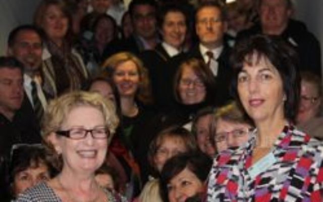 Pioneer of Culture of Thinking Karin Morrison (left) and Masada College principal Wendy Barel with teachers from schools across Sydney. Pioneer of Culture of Thinking Karin Morrison (left) and Masada College principal Wendy Barel with teachers from schools across Sydney.
