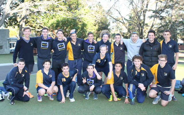 Yavneh’s senior boys soccer team with coach Gidi Sweet. Yavneh’s senior boys soccer team with coach Gidi Sweet.