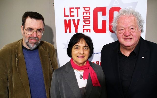 17-5-15. From left: Greg Barton, Suzaane Rutland, Sam Lipski. Book launch of "Let My People Go" at Beth Weizmann. Photo: Peter Haskin 17-5-15. From left: Greg Barton, Suzaane Rutland, Sam Lipski. Book launch of "Let My People Go" at Beth Weizmann. Photo: Peter Haskin
