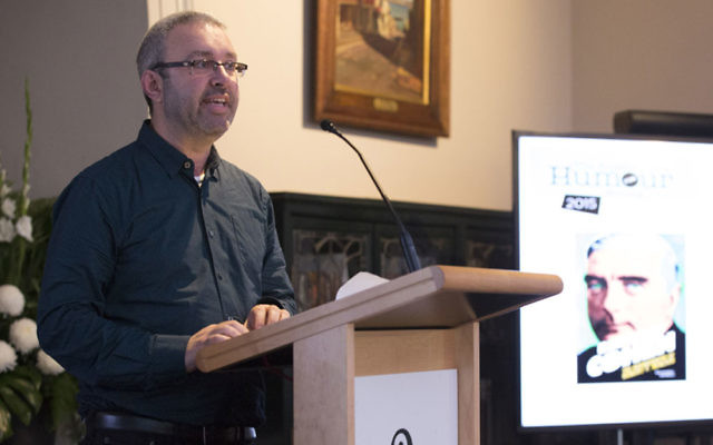 Bernard Cohen at the prize-giving ceremony at the State Library of New South Wales.