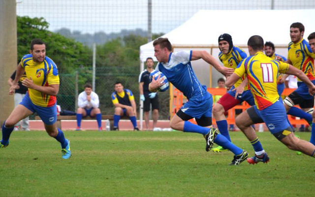 Jonathan Levy on the run for Israel's national rugby team.  Photo: Josh Unsdorfer