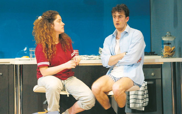 Cousins Daphne (Maria Angelico) and Jonah (Matt Whitty) in Bad Jews. Photo: Jeff Busby Cousins Daphne (Maria Angelico) and Jonah (Matt Whitty) in Bad Jews. Photo: Jeff Busby