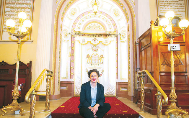Melbourne Jewish Comedy Festival creative director Justine Sless at East Melbourne Hebrew Congregation. Photo: Peter Haskin