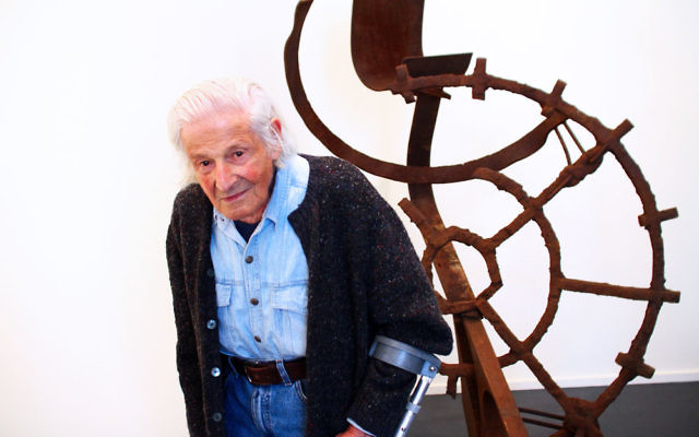 Artist Erwin Fabian with one of his steel sculptures. Photo: Peter Haskin Artist Erwin Fabian with one of his steel sculptures. Photo: Peter Haskin