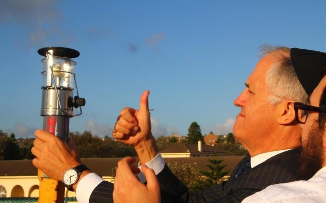 Malcolm Turnbull at a previous Chabad Bondi Chanukah event.
