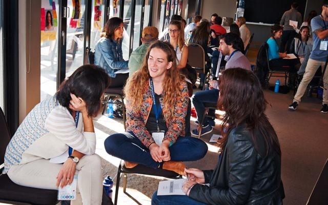 Innovating for the future of Jewish life in Australia at last year’s LaunchPad retreat. From left: Andy Gild, Nomi Blum and Lisa Silver. Photo: Dean Schmideg.