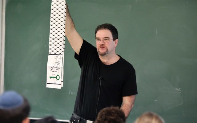 Eldad Beck speaking to students at the University of Sydney last week. Photo: Noel Kessel.