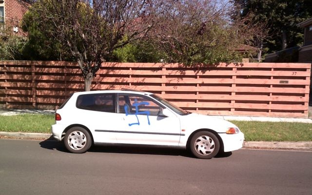 The car which was vandalised. The car which was vandalised.