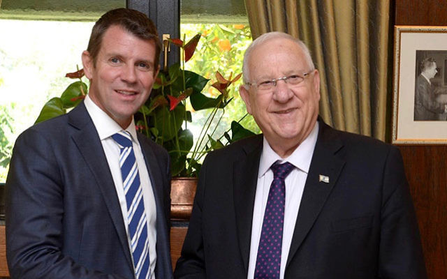 Mike Baird (left) with Reuven Rivlin. Photo: GPO/Mark Neiman