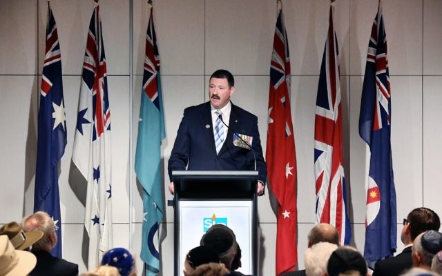 Mike Kelly addressing NAJEX’s ANZAC commemoration event. Photo: Noel Kessel Mike Kelly addressing NAJEX’s ANZAC commemoration event. Photo: Noel Kessel