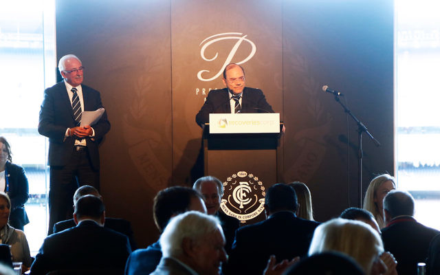 David Mond addressing the crowd at Carlton’s President's Luncheon. Photo: Peter Haskin.