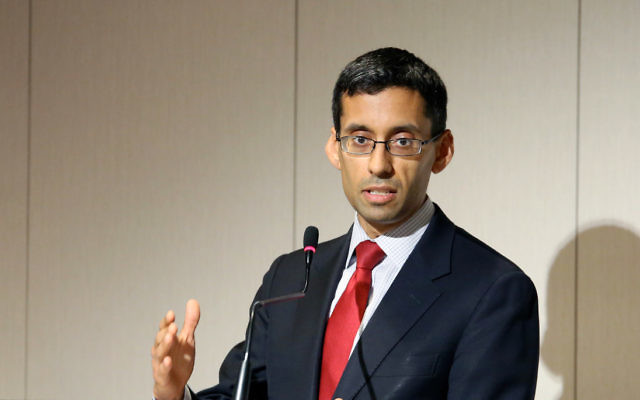 Michael Singh speaks at the NSW Jewish Board of Deputies' AGM on August 16. Photo: Noel Kessel.