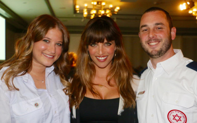 Guest speakers at the MDA fundraising dinner in Sydney. From left: Megan Bernitz, Noa Tishby and Aharon Adler. Photo: Yael Brender. Guest speakers at the MDA fundraising dinner in Sydney. From left: Megan Bernitz, Noa Tishby and Aharon Adler. Photo: Yael Brender.