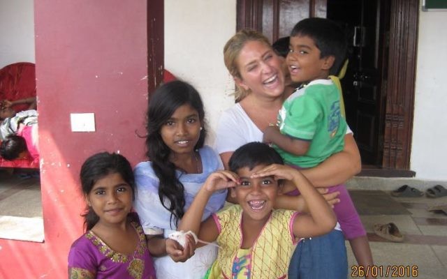 Tayla Steckoll with the children from Jaly Home.