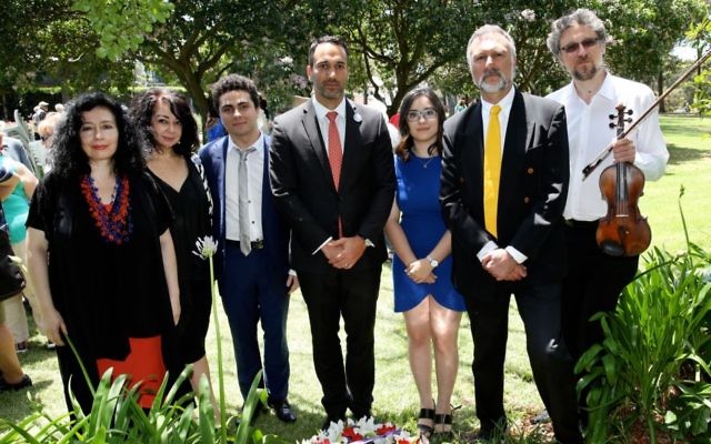 From left: Elena Kats-Chernin, Lynda Ben-Menashe, Brendan Zlatkis, Alex Ryvchin, Sam Khavin, Tony Kay and Leo Novikov. Photo: Noel Kessel From left: Elena Kats-Chernin, Lynda Ben-Menashe, Brendan Zlatkis, Alex Ryvchin, Sam Khavin, Tony Kay and Leo Novikov. Photo: Noel Kessel