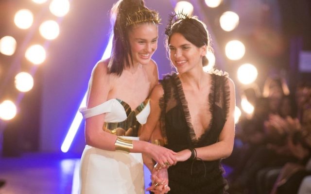 Australia's Next Top Model runner-up Sabine Jamieson (right) with winner Aleyna FitzGerald. Photo: Foxtel/Ben Symons